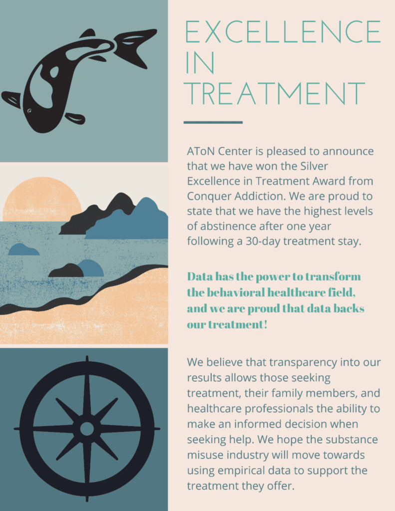 aton award infographic 2020 AToN Center Awarded Excellence in Treatment Award in 2020