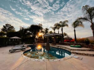 aton center home backyard with pool