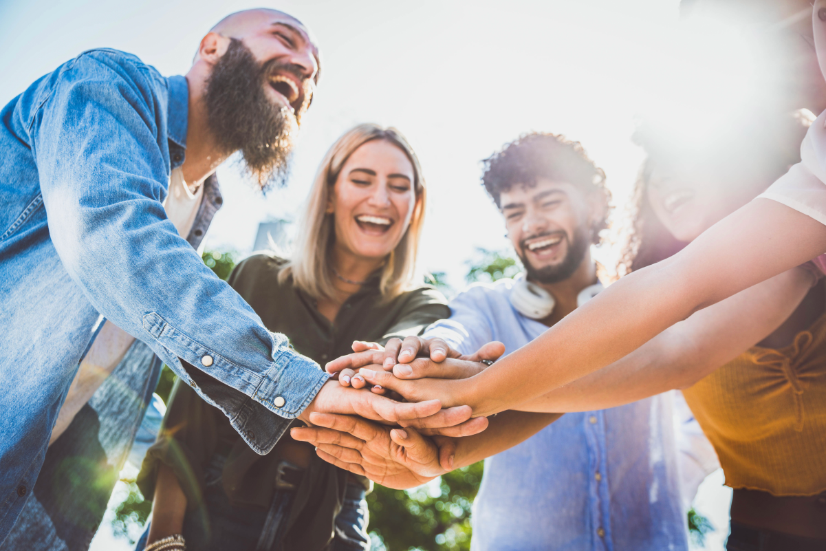 Group of friends celebrating the importance of making connections in recovery